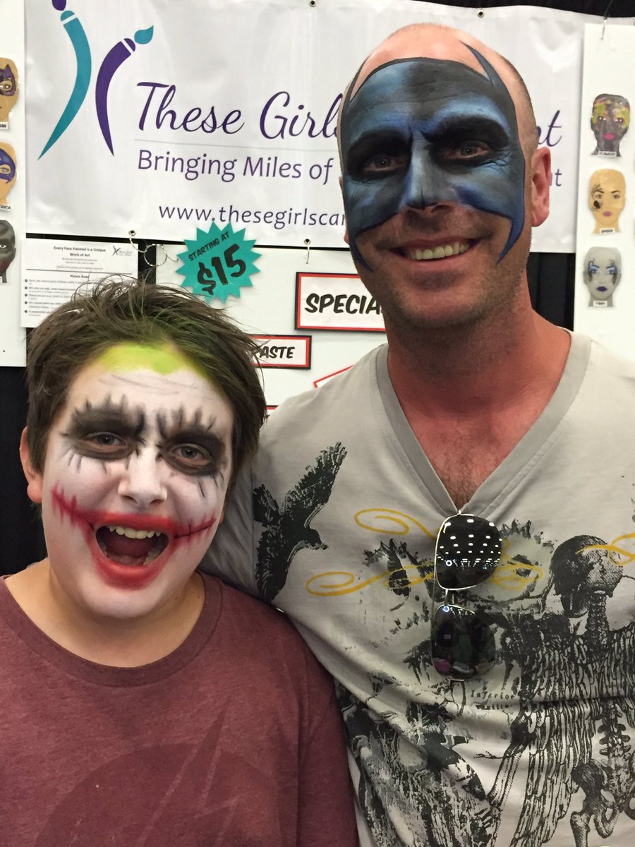 GirlsCanPaint's tweet photo. Father and Son #DCUniverse #eekfest #yeg #facepaint @EekFest #coreymorgan https://t.co/MtzhjL3ACk