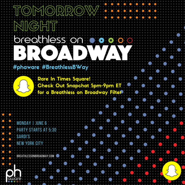 zach_rand's tweet photo. Rare in Times Square Tomorrow 5-9pm ET check out Snapchat #BreathlessBway filter #phaware https://t.co/4tXpxml4di https://t.co/Qh2JEsVxig