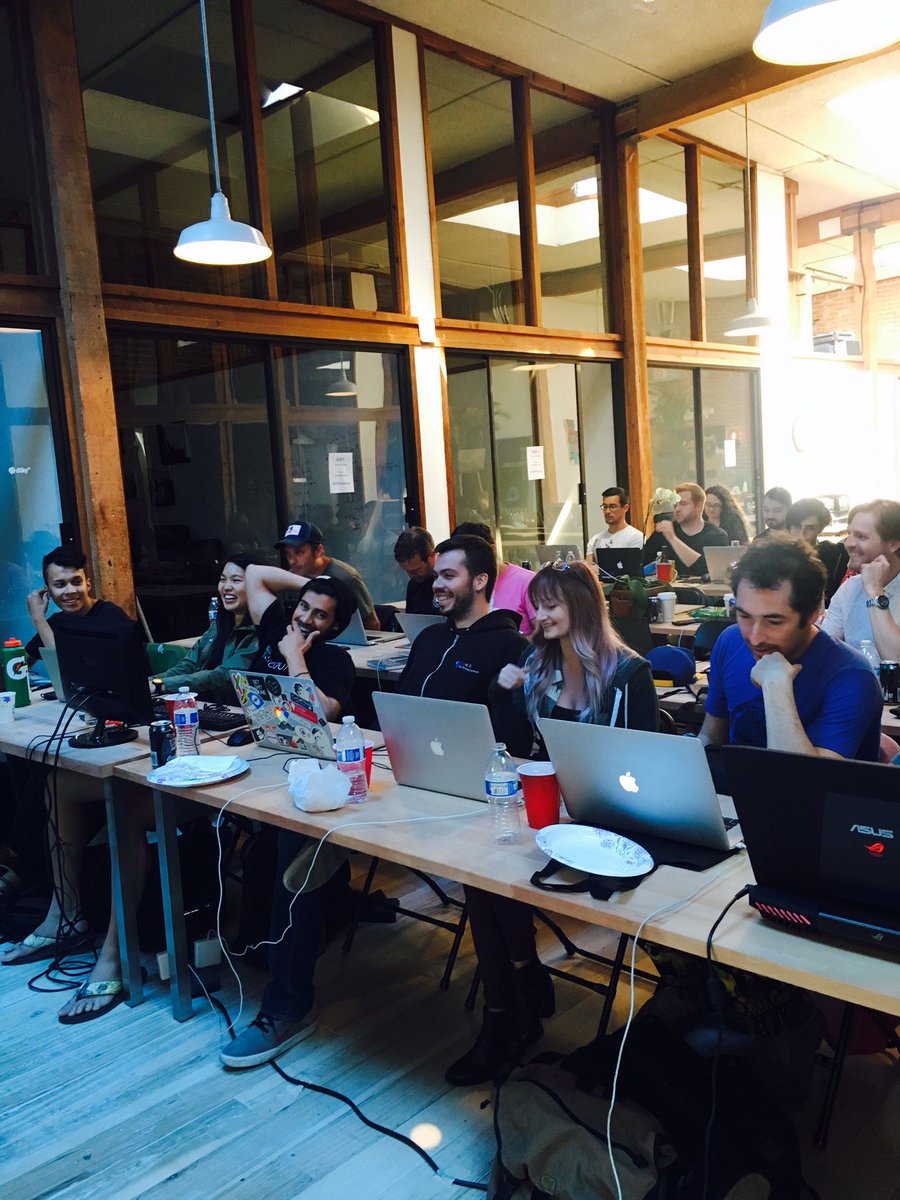 UploadVR's tweet image. Some serious @unity3d coding going on here! 
#VRWorkshop #UploadVR #VR