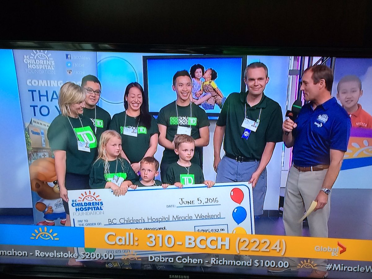 Manzi_MF's tweet photo. Wow congratulations a record over $945K raised @TD_Canada for @BCCHF thanks to all our employees and customers https://t.co/Rj4knEDNRp