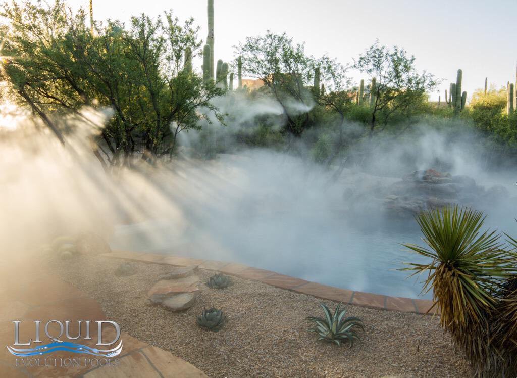 LiquidEvolution's tweet photo. Mist game is strong. 111f and 5% humidity in #Scottsdale right now. #LiquidEvolutionPools #MistSystem #ProblemSolved https://t.co/mRzNRclWGA