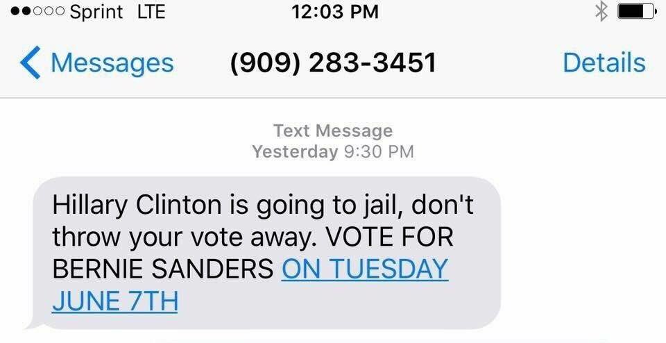 anomaly47's tweet photo. @SenSanders pulling dirty @tedcruz tricks in CA https://t.co/WWjlI99oIV