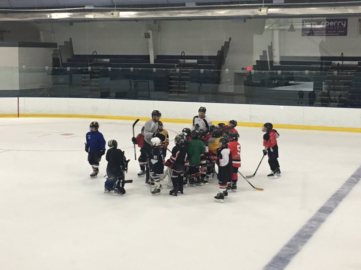 baronsythhockey's tweet photo. Taking a little break today to show our kids some ❤️ @monstershockey @baronsythhockey #BattleTogether #GoodLuck https://t.co/1mJ6qQv0Va
