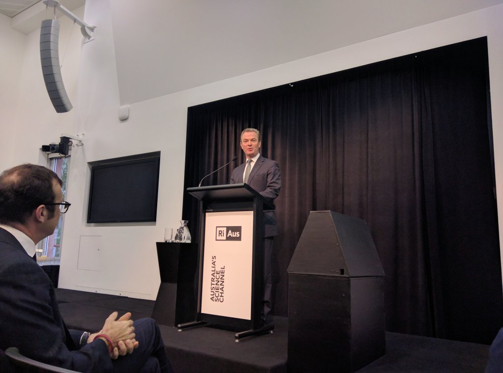 CosmosSTEM's tweet photo. .@cpyne this morning for our public release of Australia's Science Channel after a lot of work with @hostworksmedia https://t.co/dxHRyyXr8g
