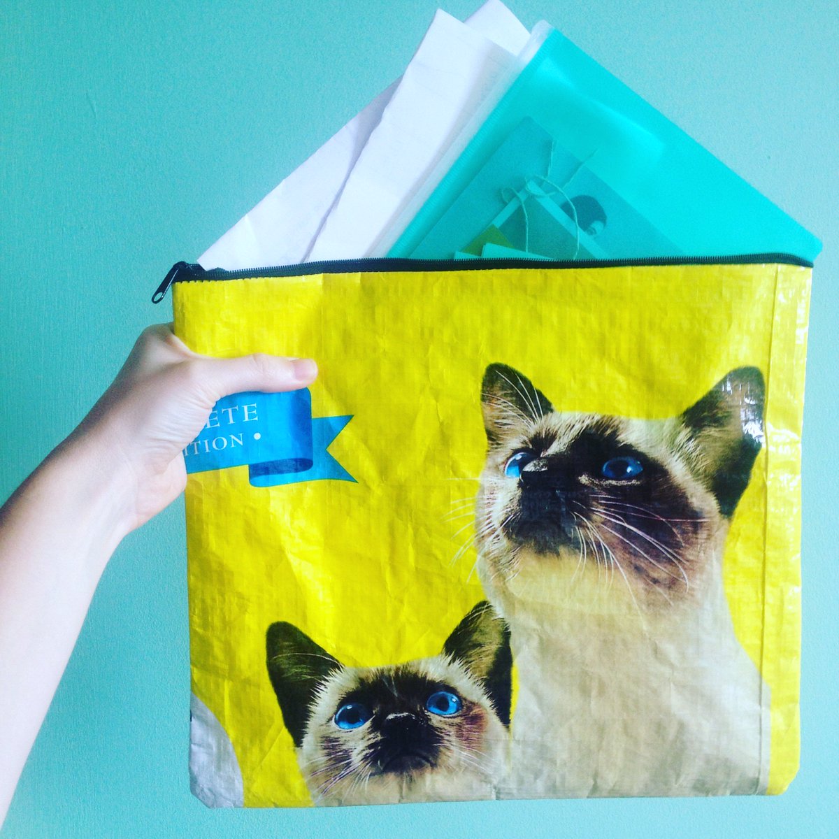 Upcycled pouch from the last <a href="/thaicraft_org/">ThaiCraft Fair Trade</a> fair of the season! Roll on the next show in Sept #sustainablefashion