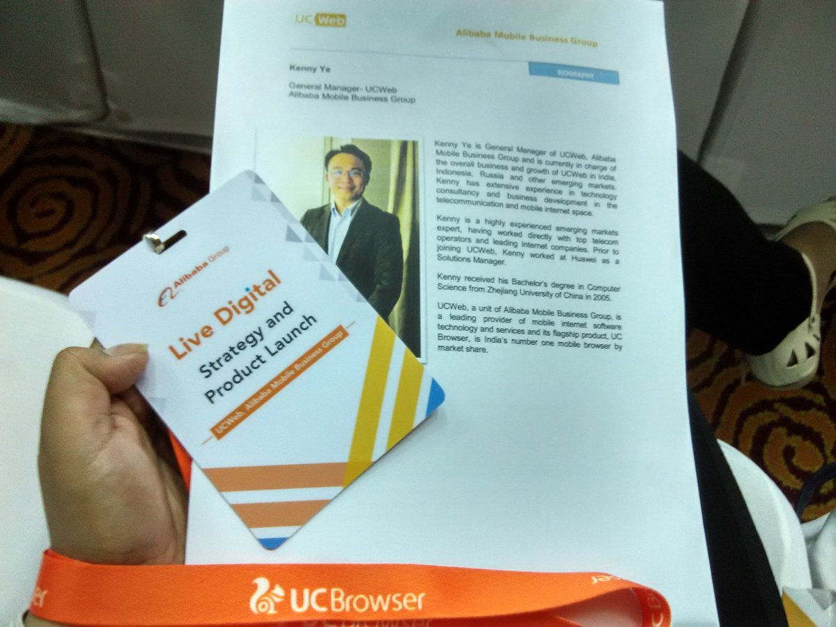 imtheepika's tweet image. At #UCWeb event by @AlibabaGroup . #UCNews is going to launch in India. Stay tuned for more :)