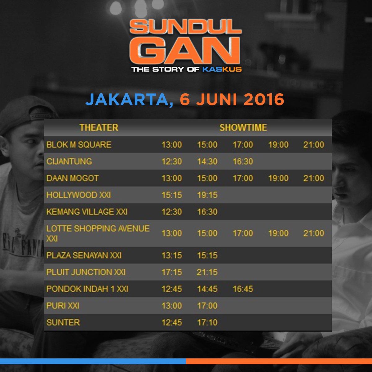 Jadwal tayang Sundul Gan di XXI JAKARTA hari ini, 6 Juni 2016. Yuk #SundulSerentak