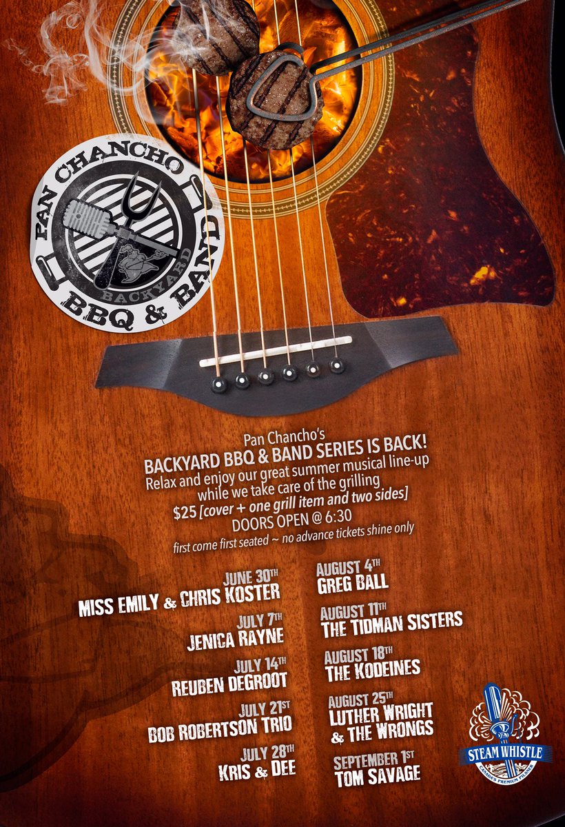 PanChancho's tweet image. Our Backyard BBQ &amp;amp; Band Series is back for another amazing season!Join us for great music &amp;amp; a good ol' fashioned BBQ