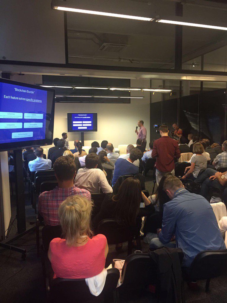 DCC Chairman David Berger discussing @R3CEV <a href="/gendal/">Richard Gendal Brown</a> "Blockchain Bundle" in Moscow this week.