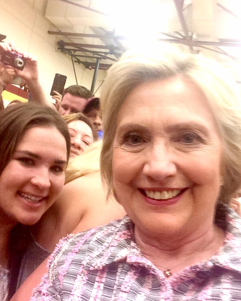rachmjacobs's tweet photo. What running a campaign in the 21st century looks like... selifes. (yes, I got one too) #HillaryinSac #Campaign2016 https://t.co/wQjMmjHUdL