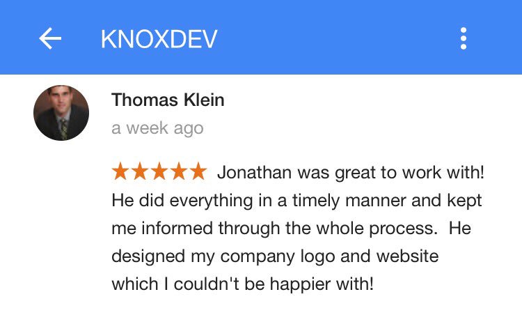 knoxdevdotcom's tweet photo. Our latest Google #review from one of our long distance clients @coastalcarwash1 - Thanks!
https://t.co/NbNKNRdg7n https://t.co/6JSYY33W0e