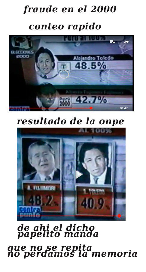 claudiacisneros's tweet photo. Tú más q nadie,@DeltaMdelta,deberías sospechar del fujimorismo¿Te acuerdas q tú diste éste boca de urna del #fraude? https://t.co/tXUFpdtejf