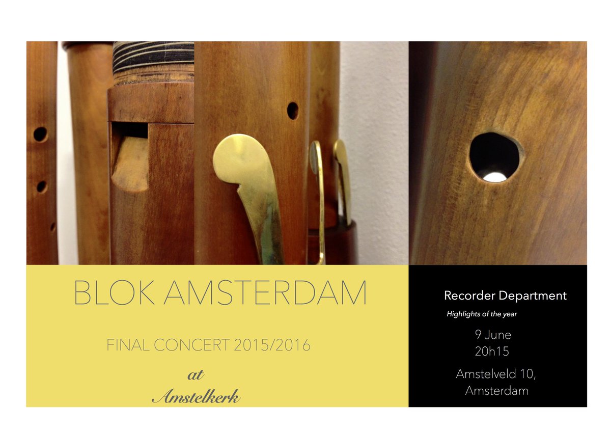The last BLOK of the season starts today, including the big final concert at Amstelkerk on Thursday!