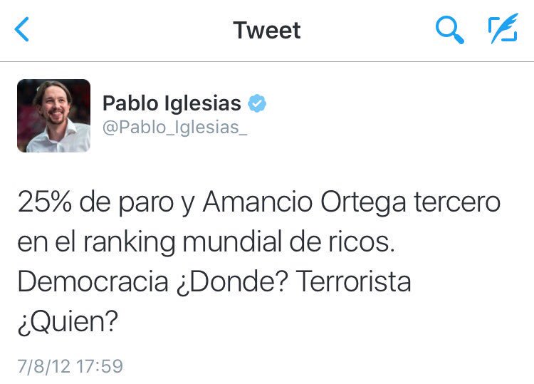 josefajram's tweet photo. No crees una empresa porque si generas 150.000 puestos de trabajo en lugar de agradecértelo te llamarán Terrorista https://t.co/sNU6OdjX1Y