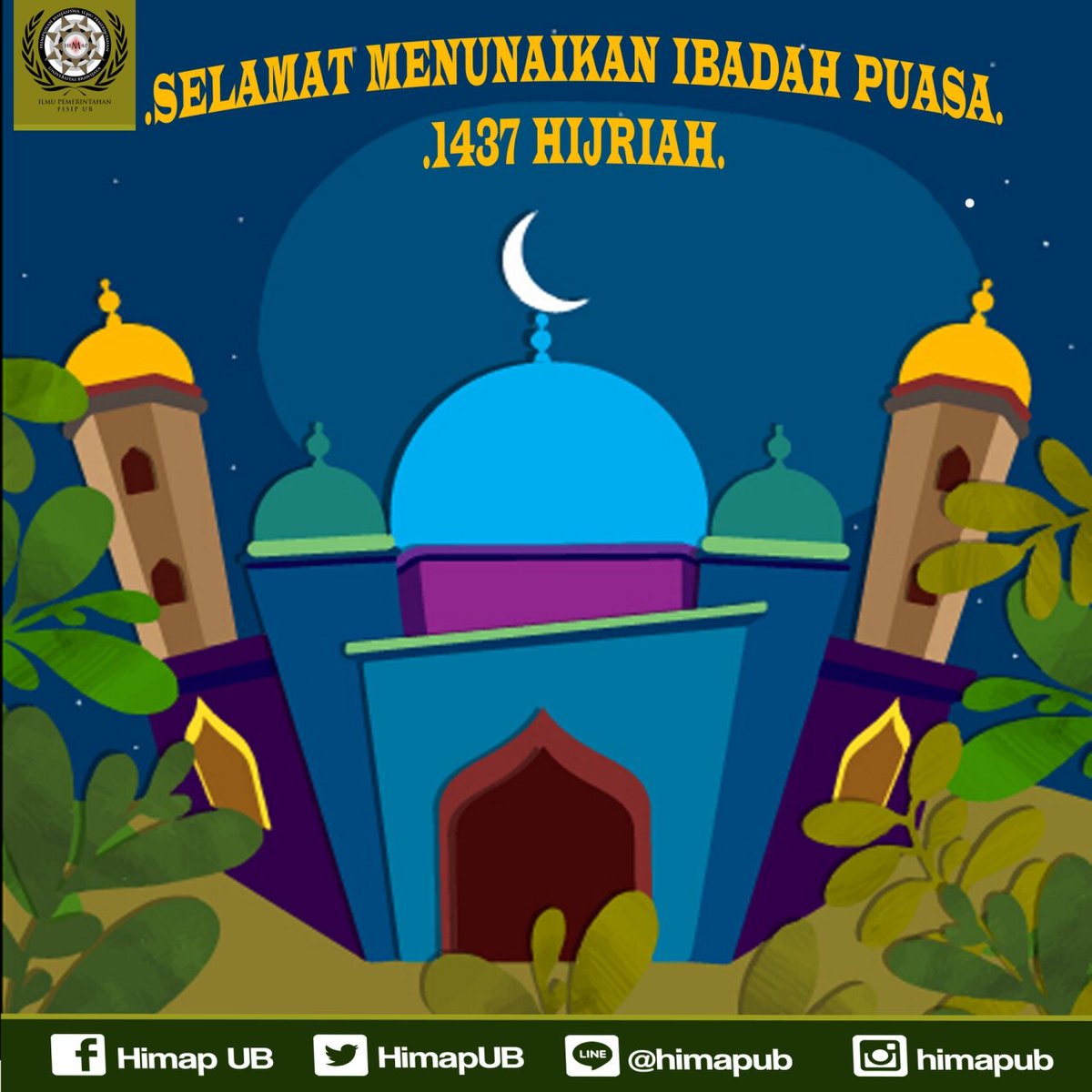 Himap FISIP UB mengucapkan selamat menunaikan ibadah puasa 1437 hijriah.
#AksiBerkarya
#HIMAPJaya