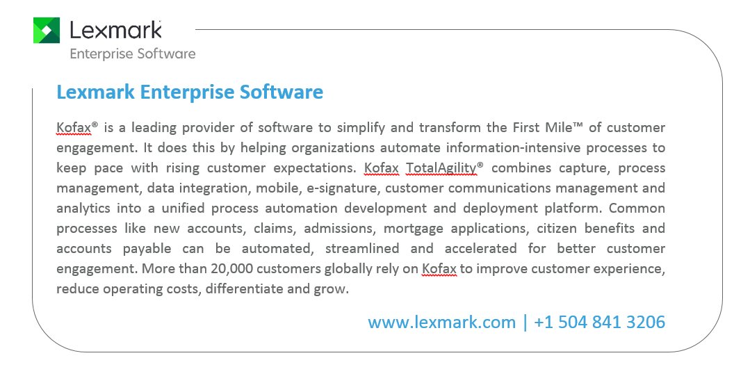DocVilleNetwork's tweet photo. See more information below regarding our sponsor @lexmark #DocVille16 Don't miss their roundtable at 13:40-14:20pm https://t.co/DUbaGKhLNc