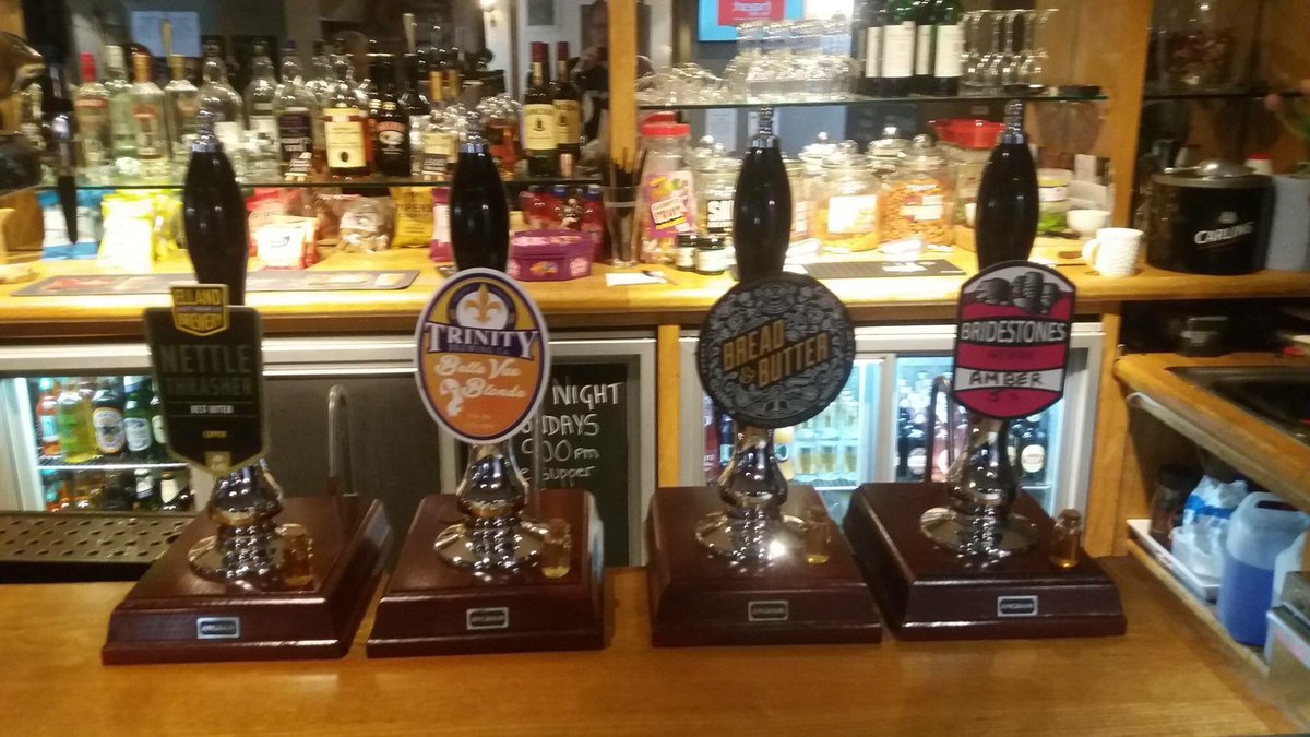Helpthedusty's tweet photo. On our pumps this wk @ The Dusty @BridestonesBeer @vocationbrewery @EllandBrewery @trinitybrewing1 #mytholmroyd https://t.co/TFIvANS5vt
