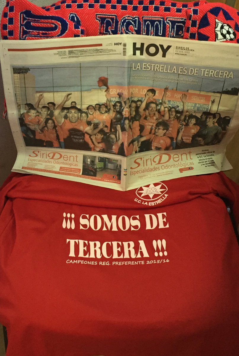 UCLaEstrella's tweet photo. @hoyextremadura lanza el periódico de hoy en nuestra localidad con portada y contraportada dedicada a nuestro equipo https://t.co/fzgbVyEhEs