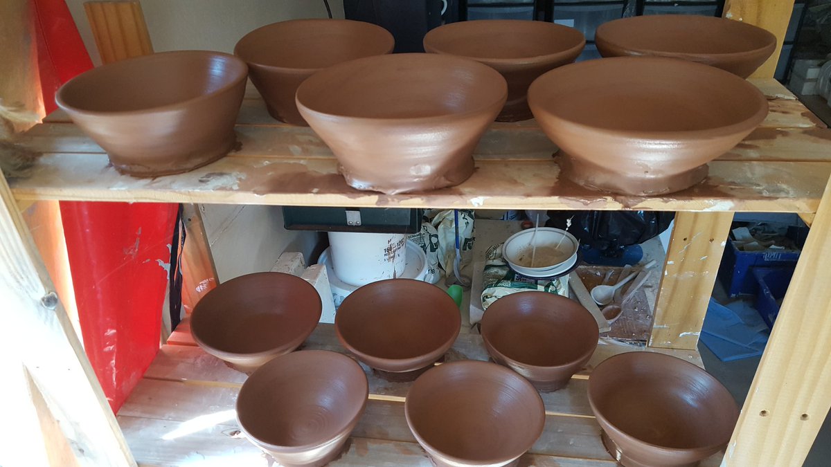 Pointonspottery's tweet photo. Great day throwing terracotta bowls. https://t.co/stunm5E6G7