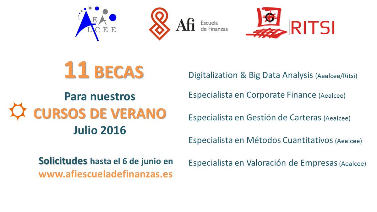 AfiGlobalEdu's tweet photo. ¡Última llamada! Hoy finaliza el plazo para optar a las #becas para #CursosDeVerano! https://t.co/FJQ9OMdBgl https://t.co/sDJ72mYIPv