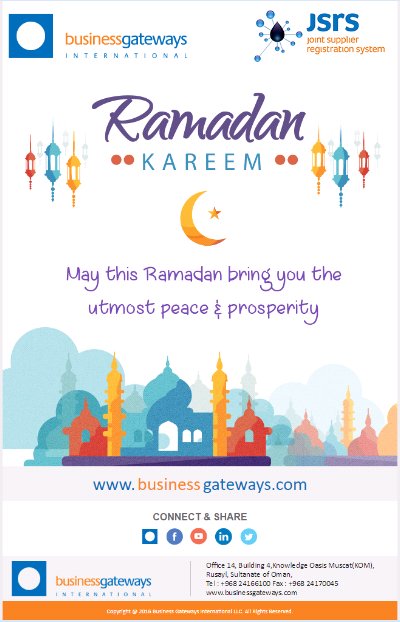 May this Ramadan bring you the utmost peace and prosperity.

#bgioman #nbfb2b #bgitrends #oman #ramzan