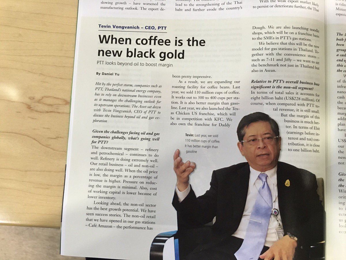 GFTCoffeeHK's tweet photo. Tevin Vongvanich from PTT saying coffee has better margins than oil in his business! #blackgold https://t.co/vQ7LKtmhVP