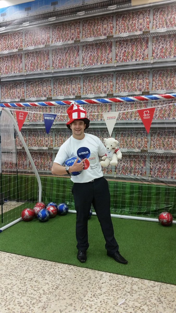 DiabetesUK's tweet photo. Back of the net! Thanks @Tesco staff for raising funds for us &amp; @TheBHF this football-fantastic #Tesco2016 weekend. https://t.co/3tBAk8cDGU