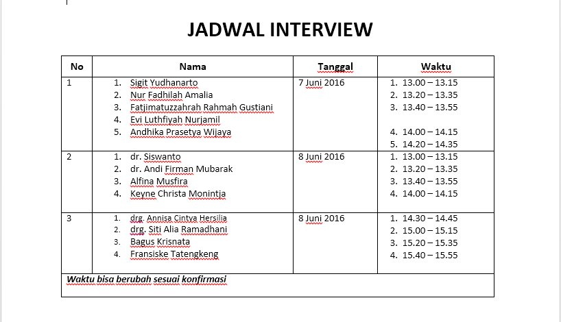 VTICFoundation's tweet photo. Berikut Jadwal Interview untuk masing-masing volunteer. jgn lupa u/ konfirmasi secepatnya yaaa https://t.co/OONDb7ZOMB