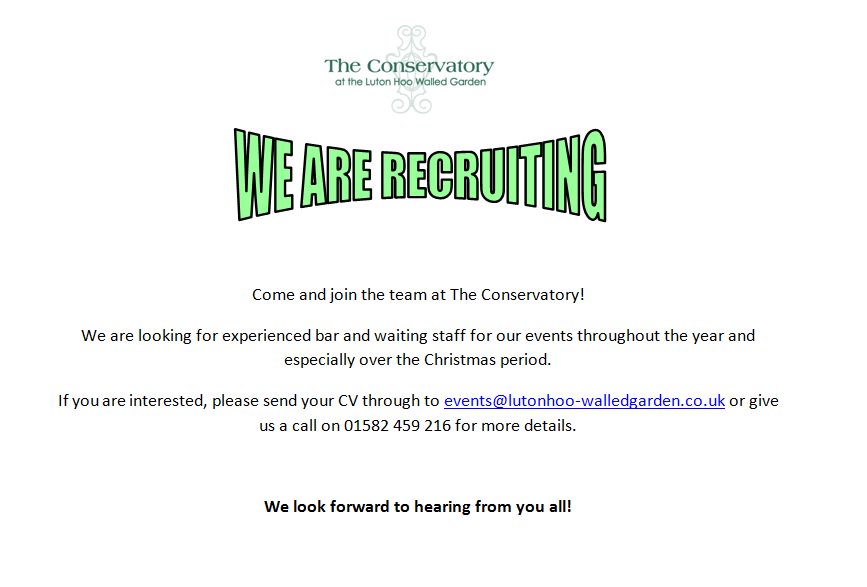 SPREAD THE WORD! If you know anybody looking for part time work throughout the year please get them to contact us :)