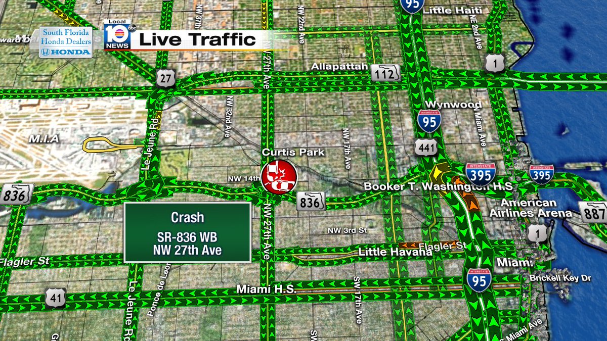 Crash on SR-836 WB & NW 27th Ave #TRAFFIC #MIAMI https://t.co/IWdL2ihefq