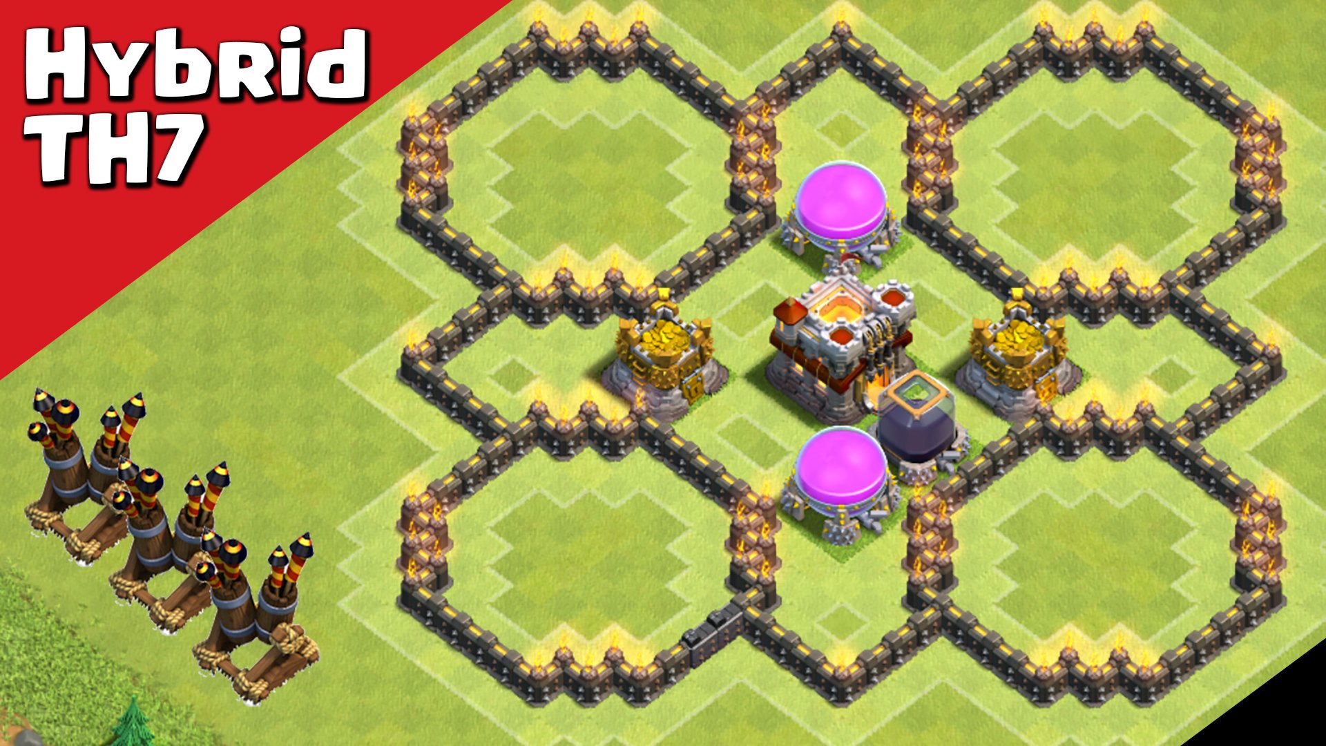 Clash Raider On Twitter Clash Of Clans Th7 Hybrid Base With 3 Air Defenses Update Https T Co B1vorq8pye Clashofclans Th7 Hybribase