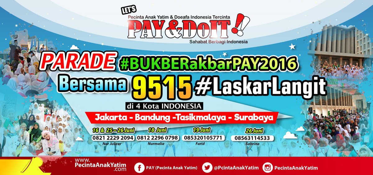 PcintaAnakYatim's tweet image. Yuk Sempurnakan Puasa kita dgn BERBAGI pd RIBUAN peserta #BUKBERakbarPAY2016 KLIK pecintaanakyatim.com/donasi/