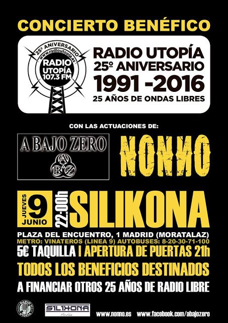 MetalKorner's tweet photo. Concierto solidario a favor de RADIO UTOPÍA con NONNO y A BAJO ZERO

https://t.co/oKuidJZmra 

@rutopia https://t.co/H7ec5sLVAt