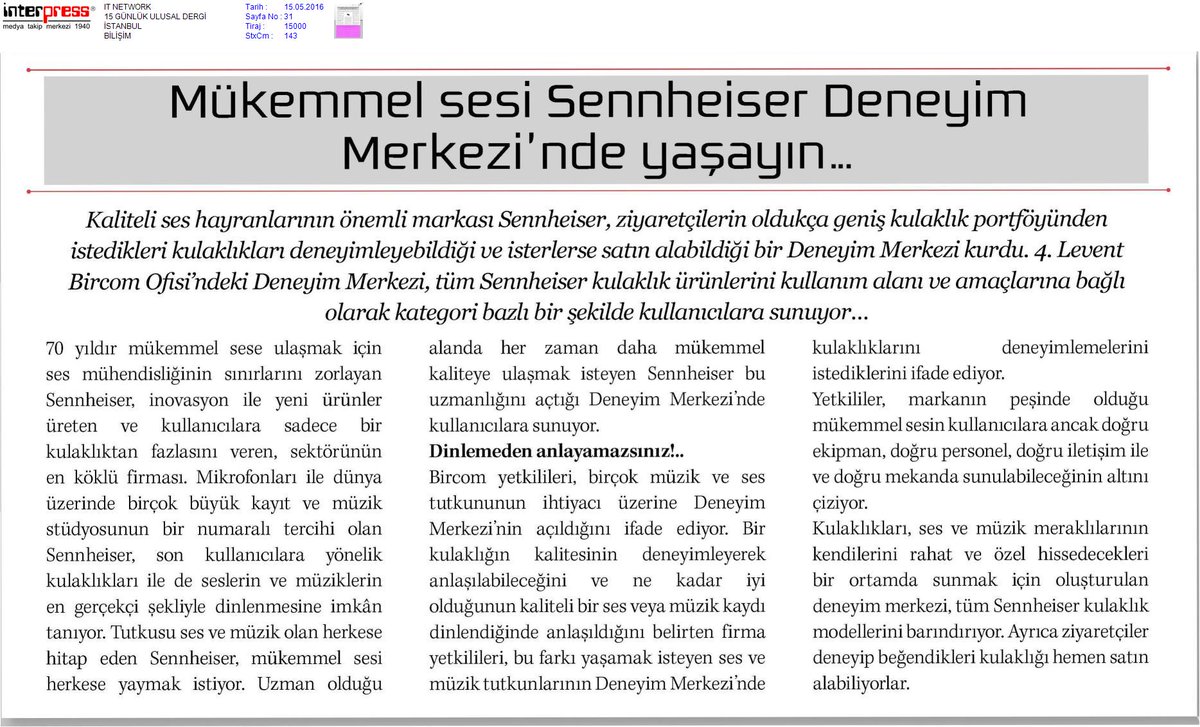 Mükemmel Sesi Sennheiser Deneyim Merkezi'nde Yaşayın...
goo.gl/ofXwbG
#sennheiser #kulaklık #müzik