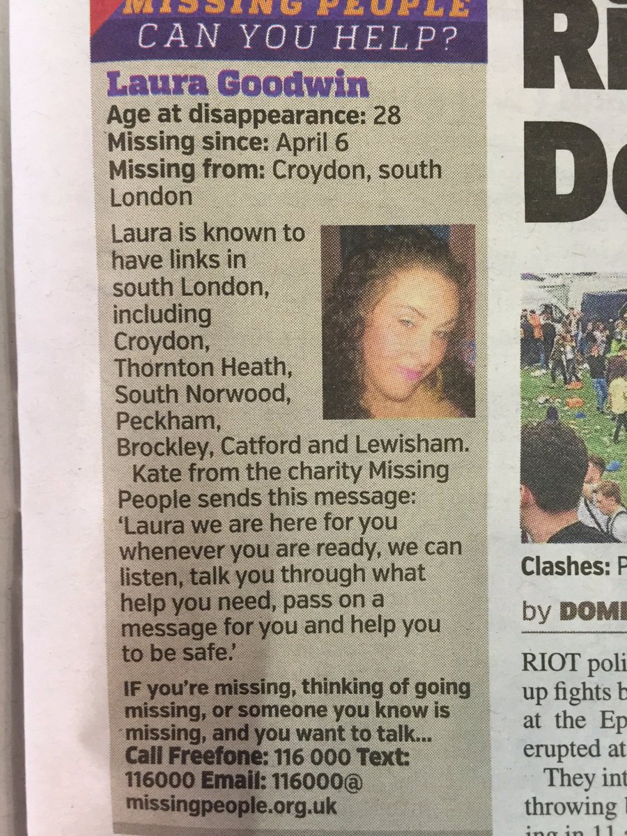 Any sightings/info about our <a href="/MetroUK/">Metro</a> appeals can be sent to 116000@missingpeople.org.uk (free, 24/7)