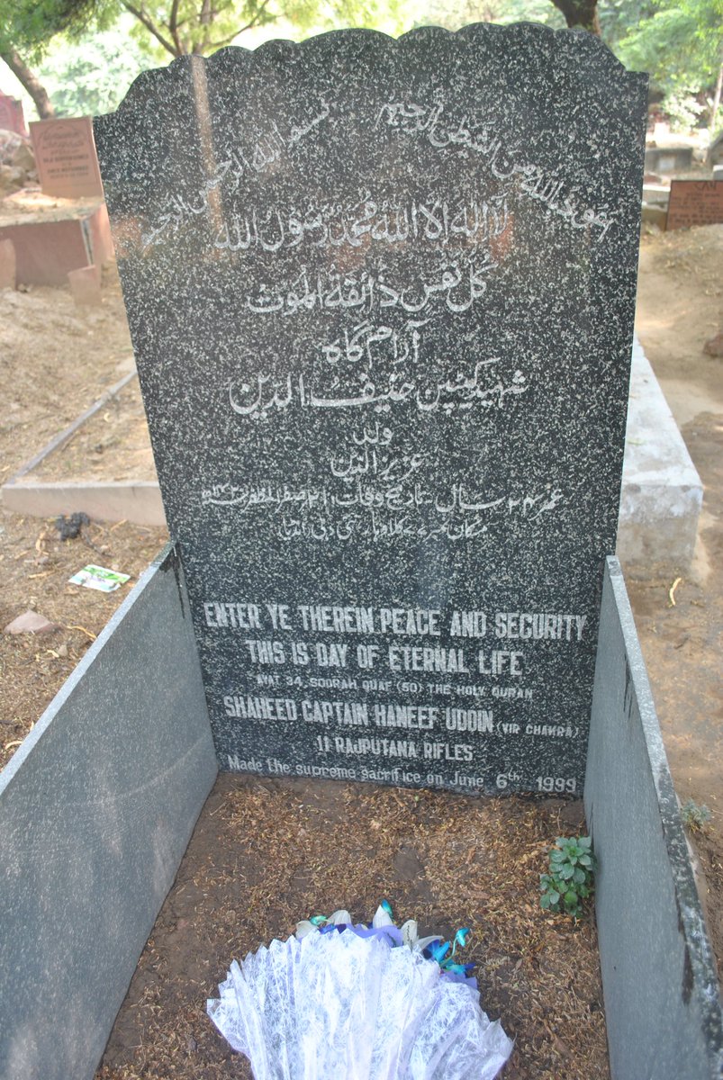 scribesoldier's tweet photo. Brave Mother Hema Aziz (white dupatta) herself chose words fr #CaptainHaneef's epitaph...so tht it reflects life! #2 https://t.co/w4VVJd4uop