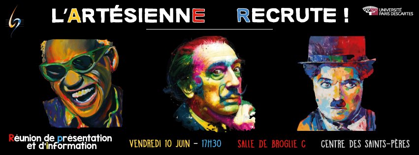 Réunion de présentation du Recrutement Artésienne 2016-2017 : // J-4 // !
> Vendredi 10 Juin - 17h30 - CUSP