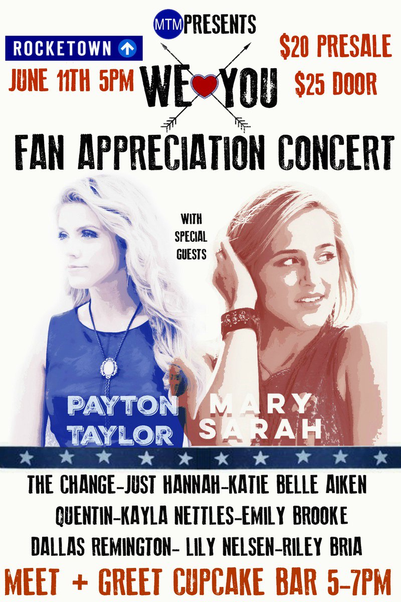 maddtalentmgmt's tweet photo. @emilybrooke Excited for the concert at @rocketown June 11! M&amp;G 5pm! https://t.co/2MIR2uyufL #cmafest https://t.co/0YcXoZ1AQ9