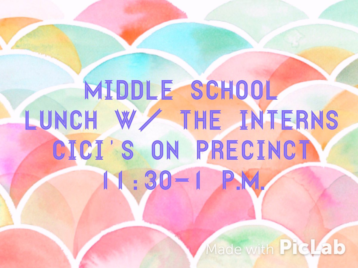 LegStuMin's tweet photo. TOMORROW: MS come out to CiCis &amp; get to know your interns. Bring $ for your meal! We hope to see you there! https://t.co/B2W3h3R27H