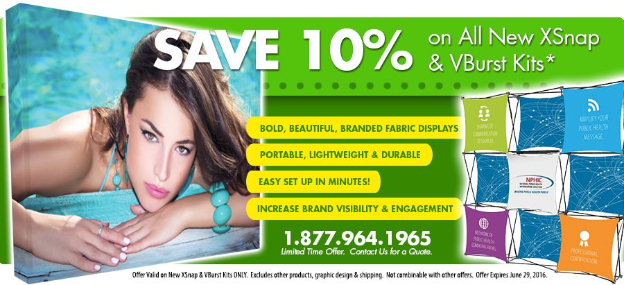 EXHIBIT_Experts's tweet photo. 10% Off #XSnap & #VBurst - #TradeShow Display Discounts, Savings https://t.co/CLsqCcN0kR by @EXHIBIT_Experts https://t.co/pwx3yQJS7m