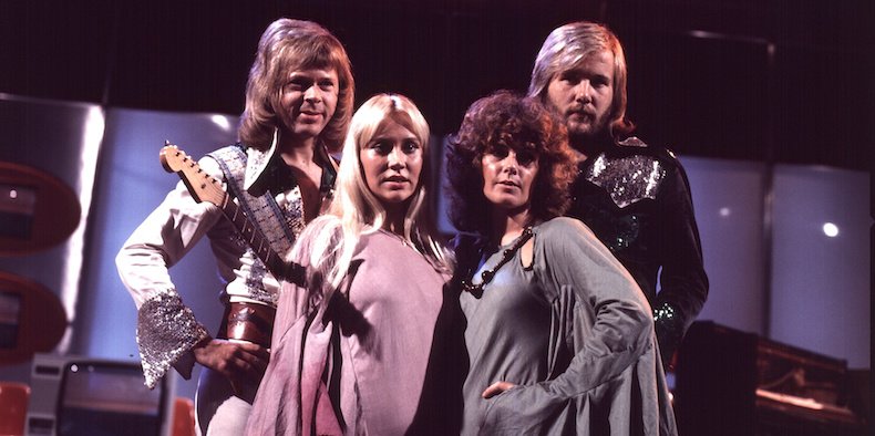 pitchfork's tweet photo. Last night, ABBA briefly reunited for a performance at their 50th anniversary party https://t.co/cMDLawiMVH https://t.co/d0uVOtE2x3
