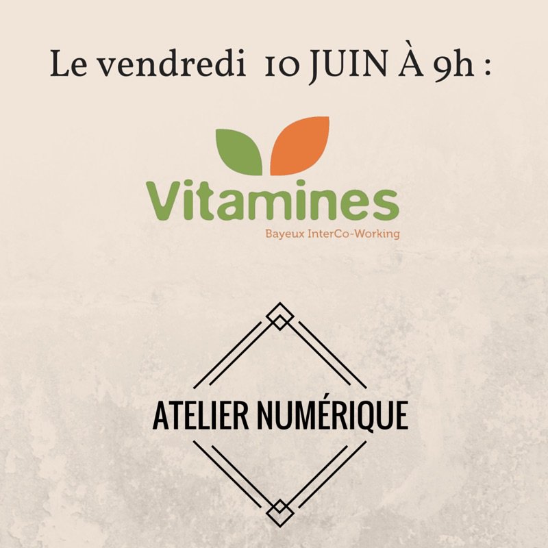 Vendredi c'est l'atelier #Numérique chez <a href="/vitaminesbayeux/">vitamines</a> à 9h ! Gratuit et ouvert à l'extérieur :)