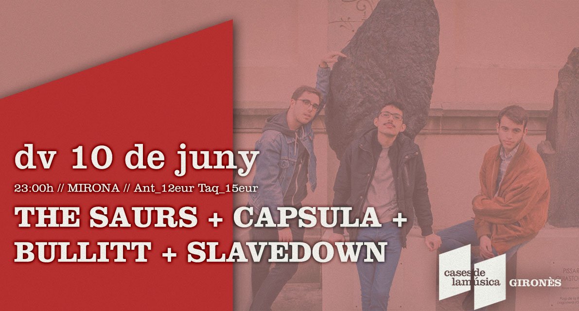 Aquest divendres no et perdis @thesaursband+<a href="/capsula_band/">C A P S U L A</a>+<a href="/bullittrules/">Bullitt</a>+SLAVEDOWN a @la_mirona amb <a href="/InSomniFestival/">In-Somni Festival</a>