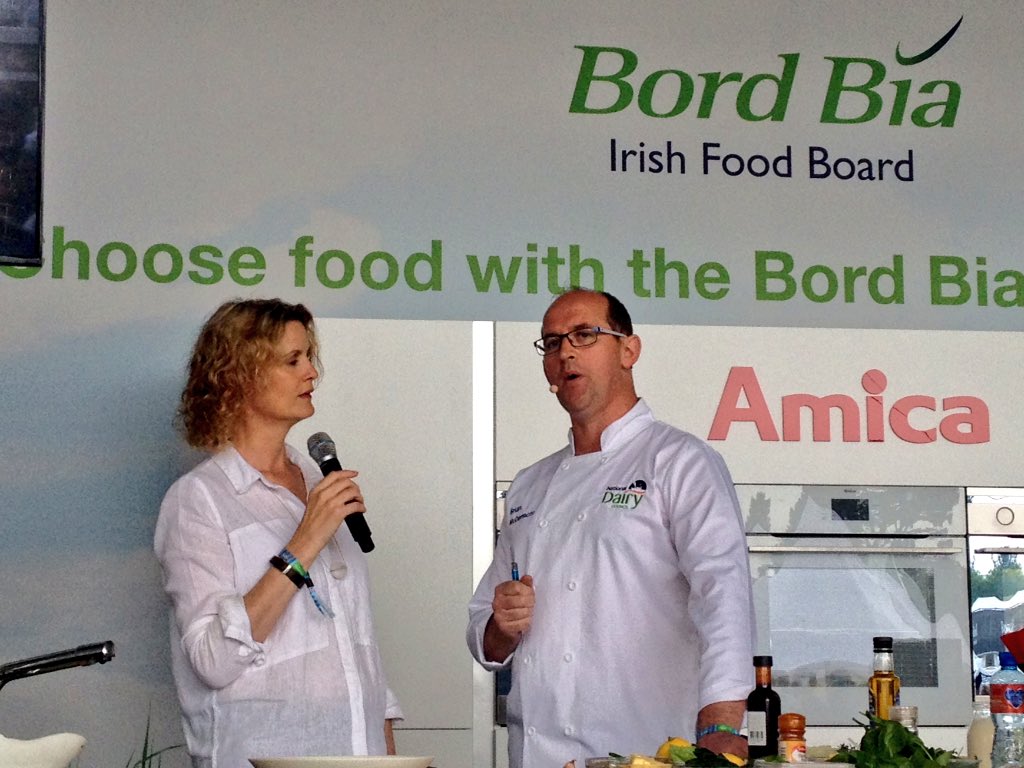 IrishFoodGuide's tweet photo. Brian McDermott @thenosaltchef talking to @MsHelenCarroll from #ettg now on the @Bordbia Stage at @bloominthepark https://t.co/SQCSyuzErs