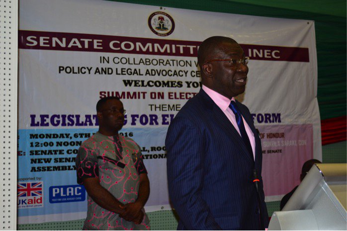 PLACNG's tweet photo. #SummitOnElections “If you know that you’re not coming back to the NASS, you start making savings” - Sen Ekweremadu https://t.co/BlcO7oiyQI
