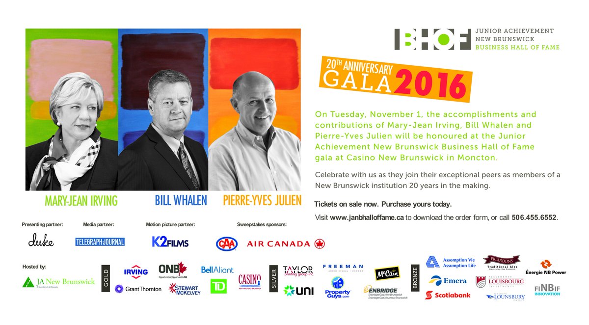 Tickets are going quickly! Visit janbhalloffame.ca for information! You won't want to miss this event!