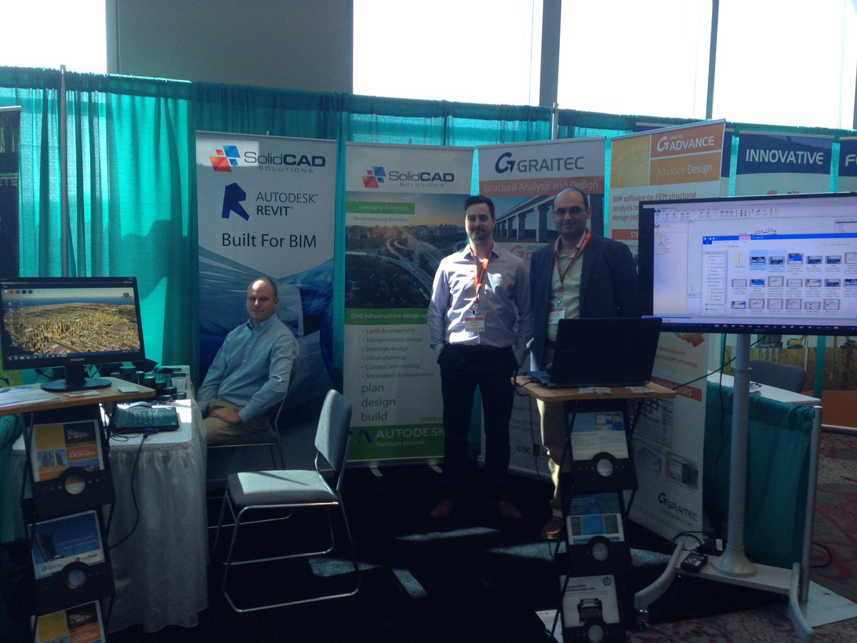 SolidCAD's tweet image. The @GraitecAmericas &amp;amp; @SolidCAD team together at last week&apos;s Canadian Society for Civil Engineering Expo #CSCE2016