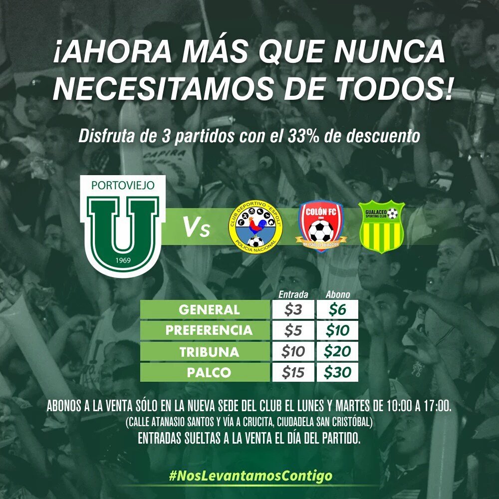 ldup's tweet image. Atención se venden abonos para los 3 partidos seguidos en casa, pague 2 asista a los 3 para ver a #LDUP @LDUPIdolo