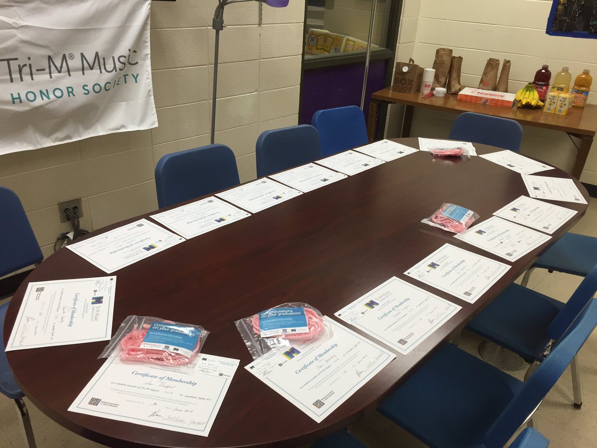 NorthstarBand's tweet photo. Congrats to our 6 new members of Tri-M music honor society, and to or seniors graduating! Tri-M breakfast is ready! https://t.co/WuqQuaL50F