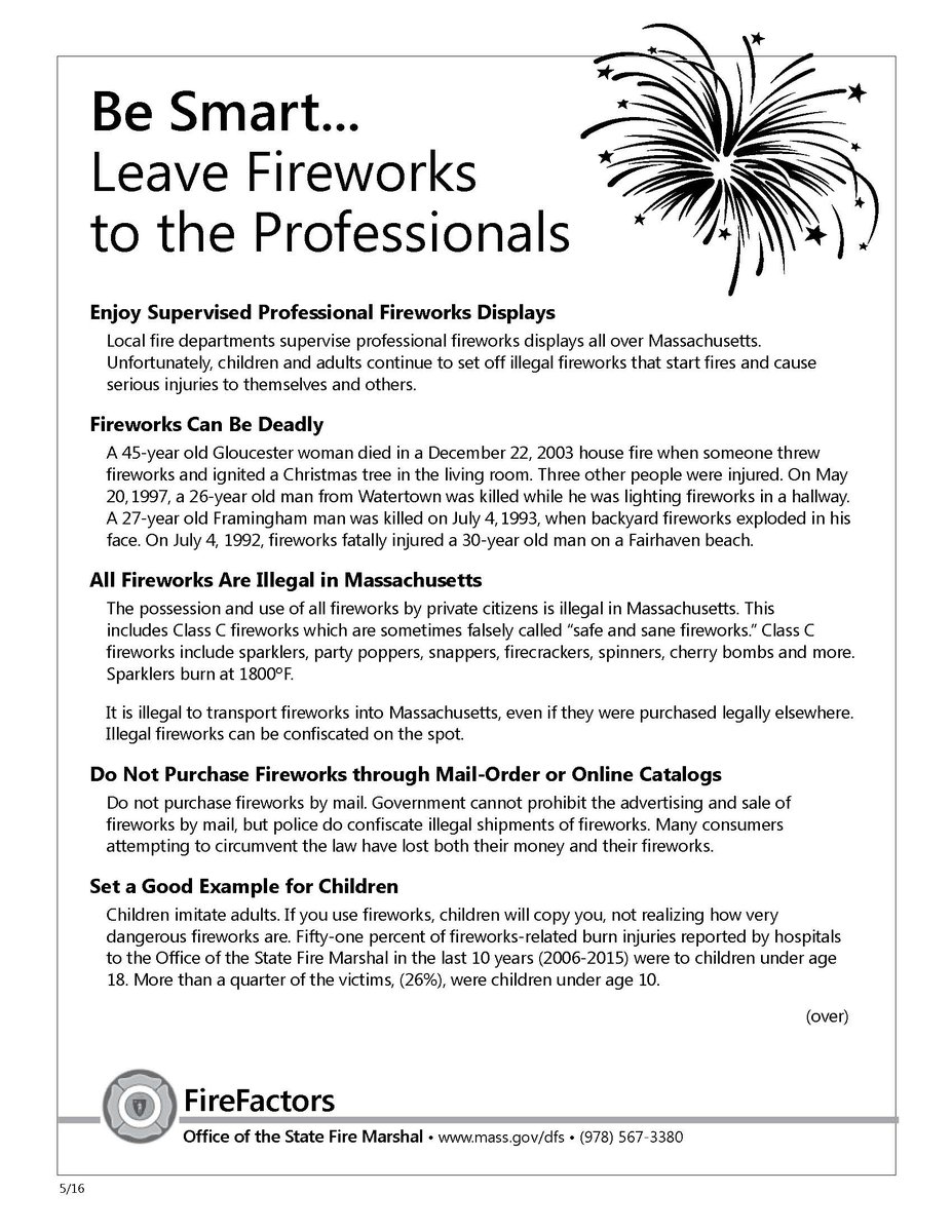 MassDFS's tweet photo. Fire Educators: Download the DFS #FireFactor on #Fireworks. Leave Fireworks to the Pros. https://t.co/b1KIv2bRBk https://t.co/bvADRWVrNb